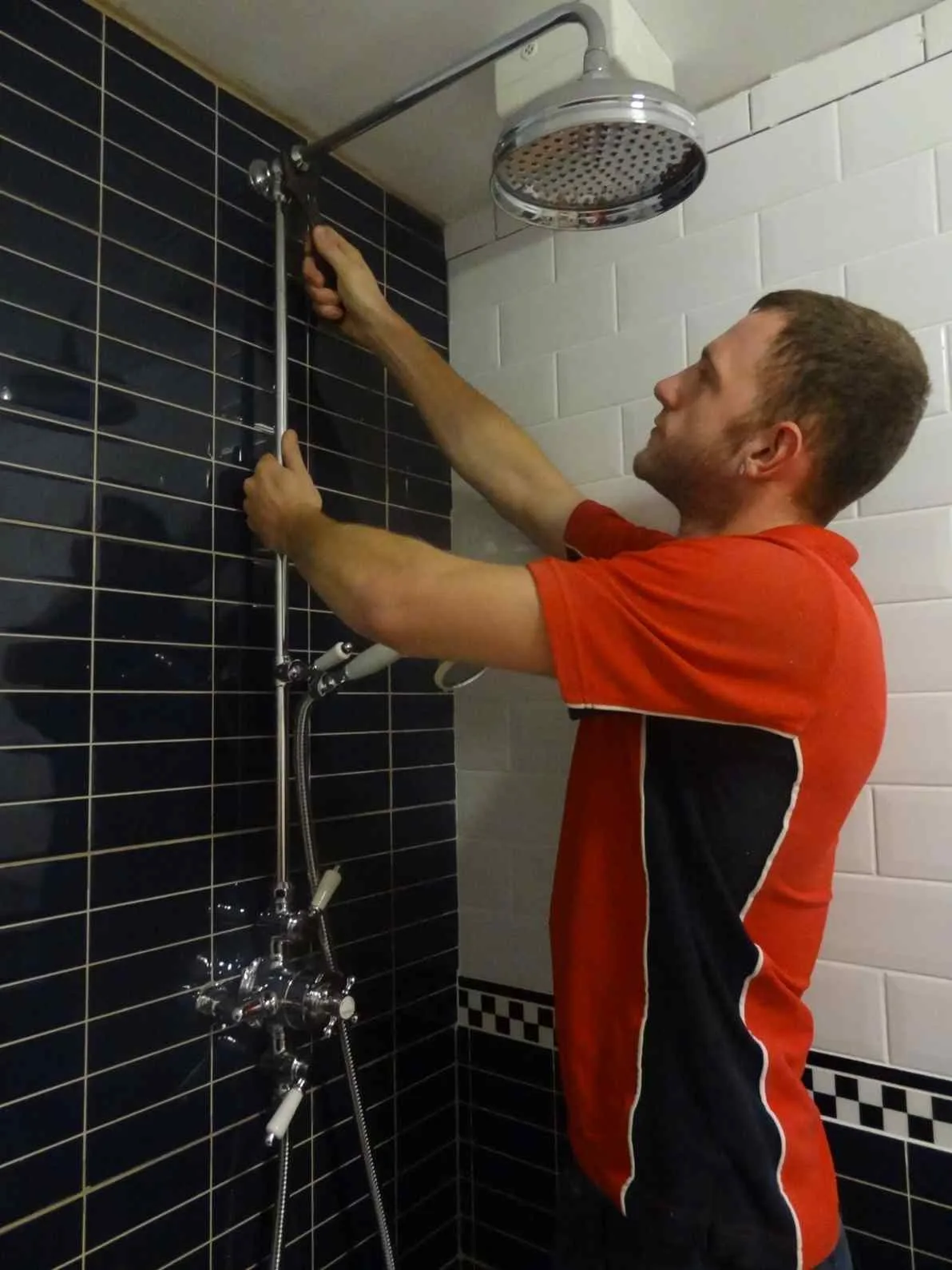 Walton Plumbers engineer installing copper pipework during a boiler and central heating installation